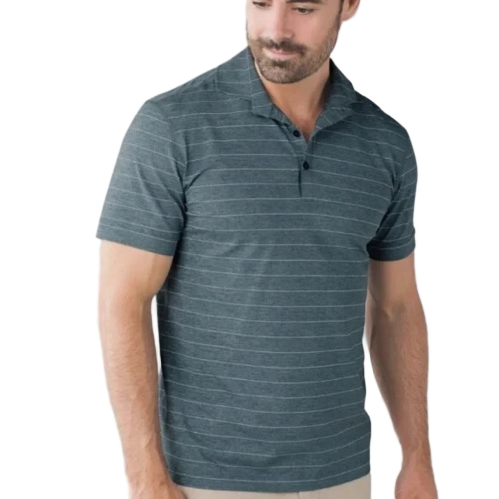 Lululemon‎ Mens Propel Blue Striped Polo Shirt Size Small NWOT